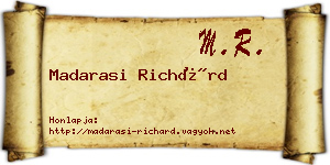 Madarasi Richárd névjegykártya